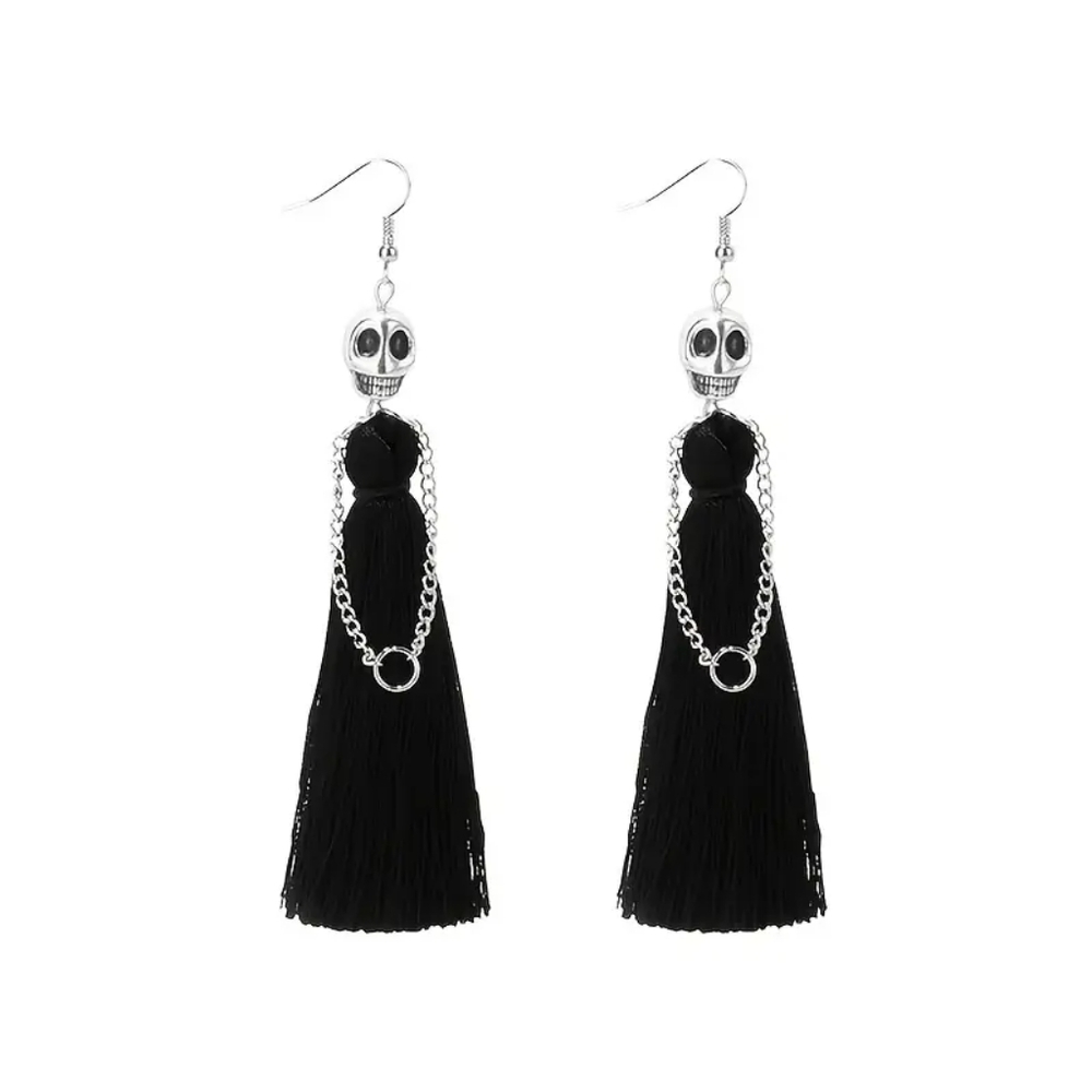 Skull Tassel Earrings (New)